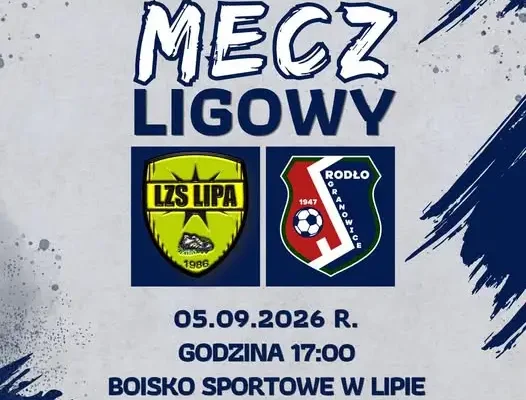Mecz piłkarski w Lipie: LZS Lipa II zmierzy się z przeciwnikiem w ramach B-klasy