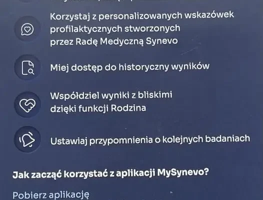 Bezpłatna aplikacja MySynevo – Twoje wyniki badań zawsze pod ręką