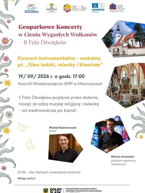 Koncert „Głos ludzki, miechy i klawisze” w Mierczycach – 19 września 2026