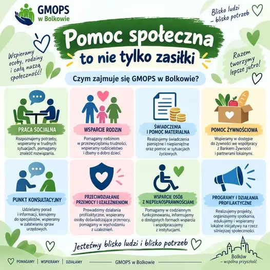 Bolków: Ośrodek Pomocy Społecznej przypomina – wsparcie to nie tylko zasiłki