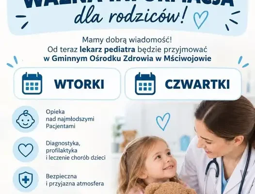 Pediatra w Mściwojowie będzie przyjmować także w czwartki