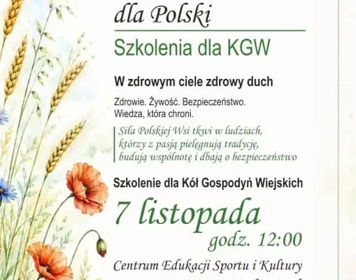 Szkolenie dla KGW w Kwiatkowicach: zdrowie, bezpieczeństwo i pierwsza pomoc