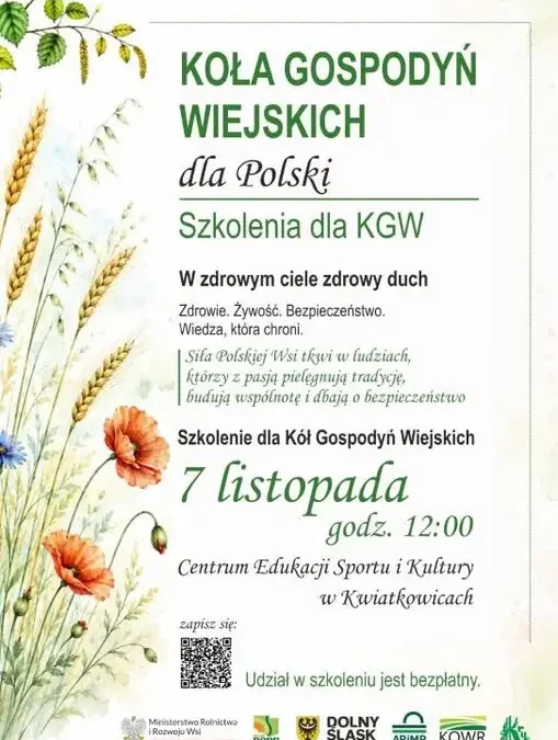 Szkolenie dla KGW w Kwiatkowicach: zdrowie, bezpieczeństwo i pierwsza pomoc