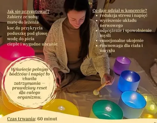Wieczór relaksu z dźwiękami gongu i mis w Bolkowie – już dziś