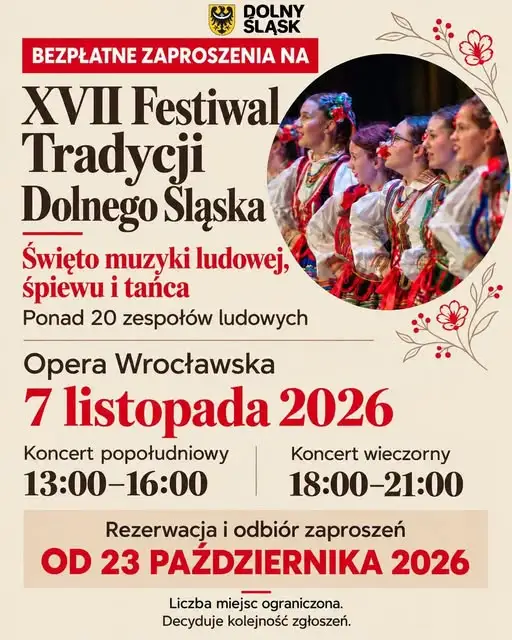 XVII Festiwal Tradycji Dolnego Śląska we Wrocławiu – bezpłatne zaproszenia już dostępne