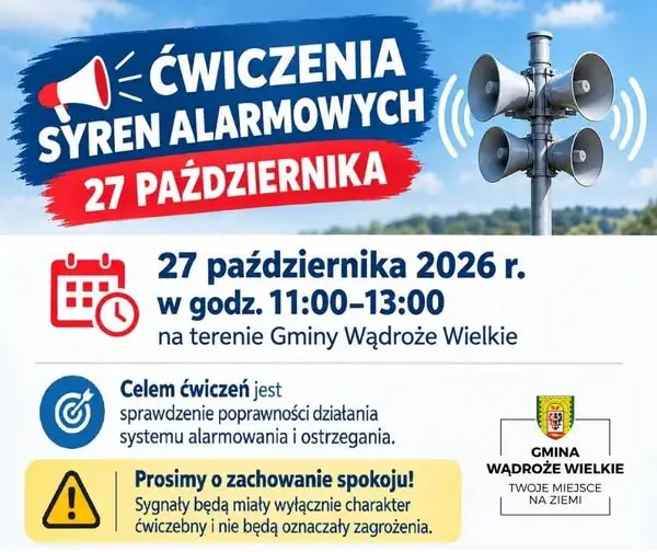 Gmina Wądroże Wielkie: ćwiczenia syren alarmowych 27 października